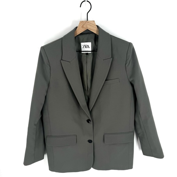 Last Chance: Zara Womens Classic Oversized Blazer Jacket Size XS - Picture 2 of 14